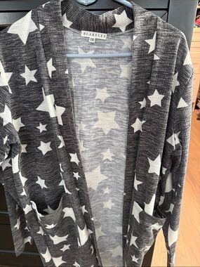 Blakeley Black & White Star Open Cardigan